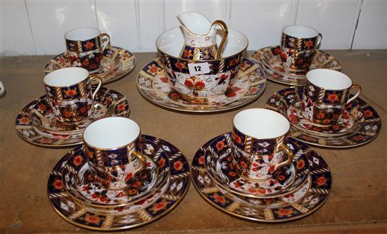 Derby Imari pattern teaset, no. 2614, inc jug, slop bowl, 6 cups, 6 saucers (1 af), 6 plates & cake plate, orange crown mark